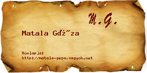 Matala Géza névjegykártya