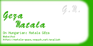 geza matala business card