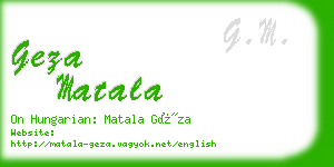 geza matala business card